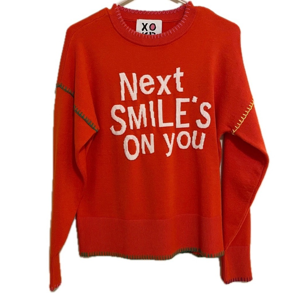 Kerri Rosenthal XOKR “Next Smile’s On You” Red Sweater – Size Medium (NWT) - Picture 2 of 10